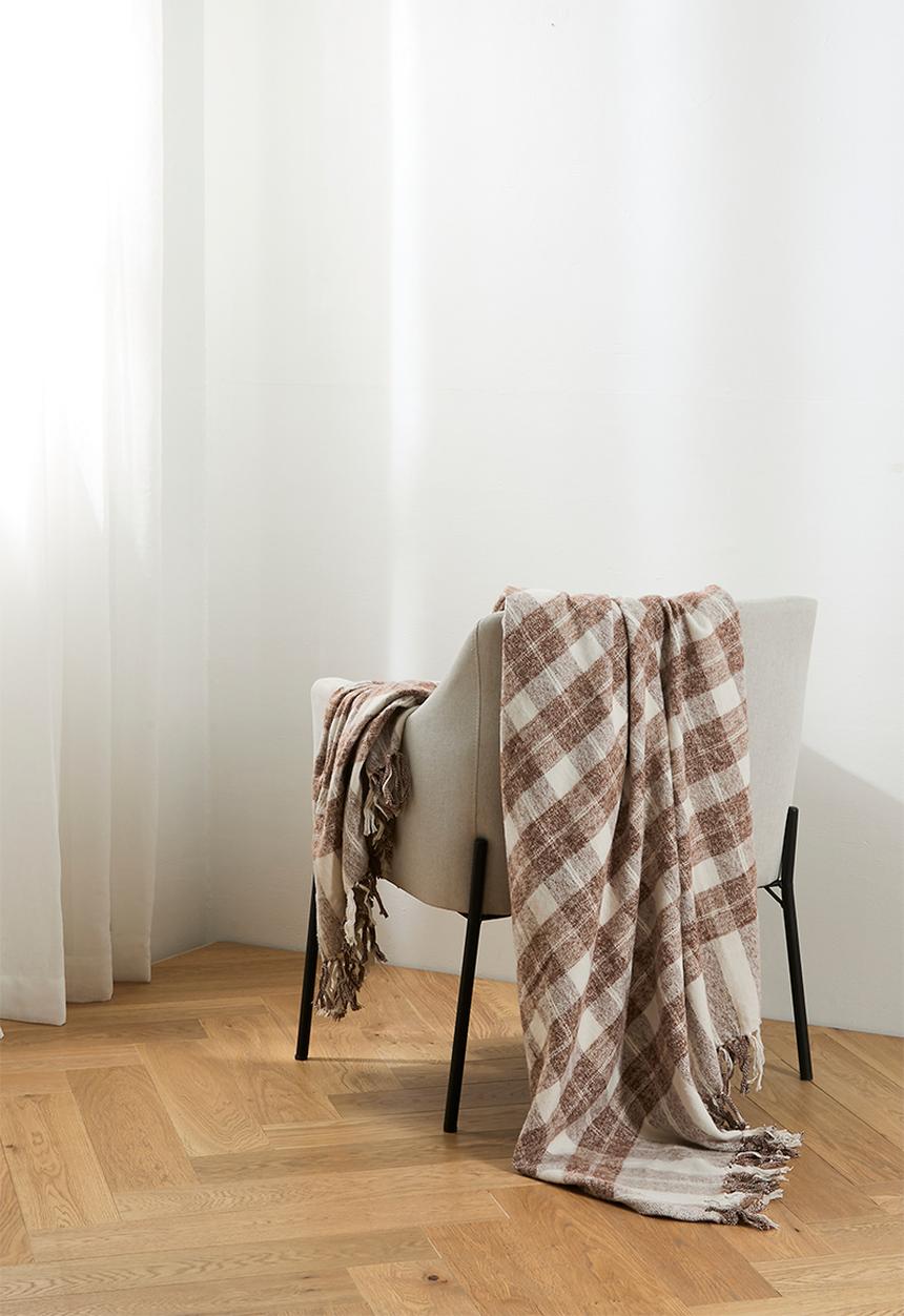Sixth Floor - Brushed Winter Cotton Throw - Brown