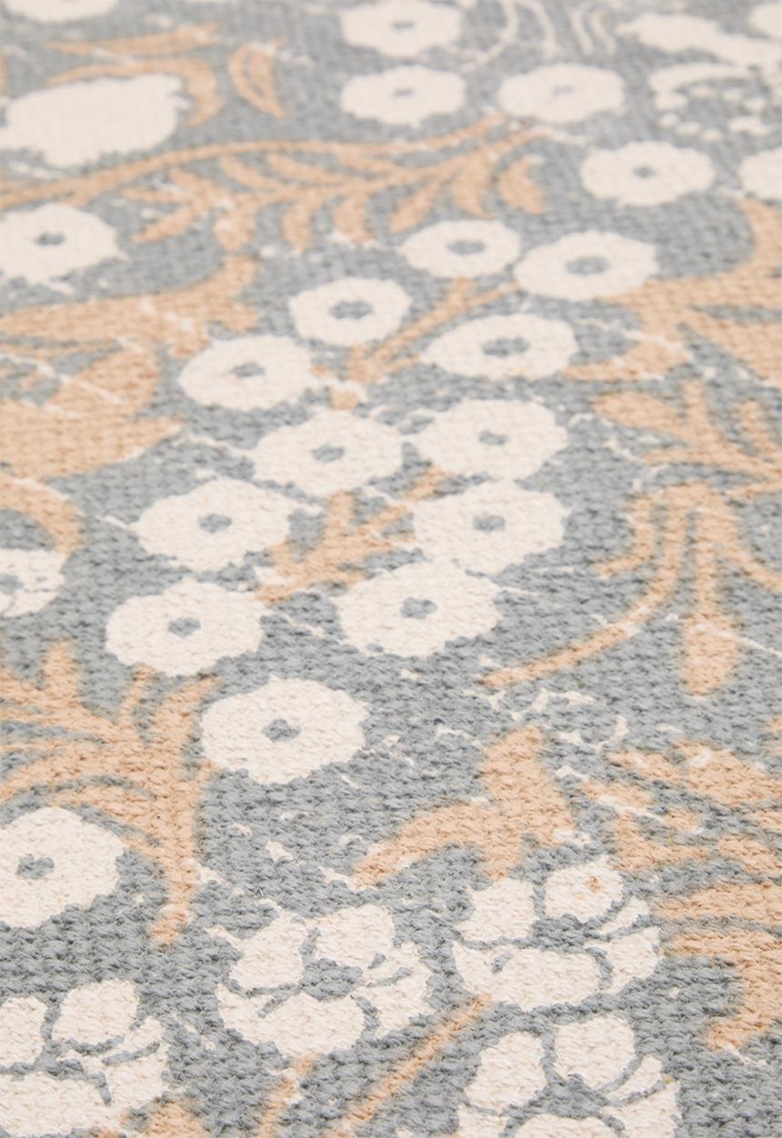 Sixth Floor - Serene Floral Cotton Rug Charcoal