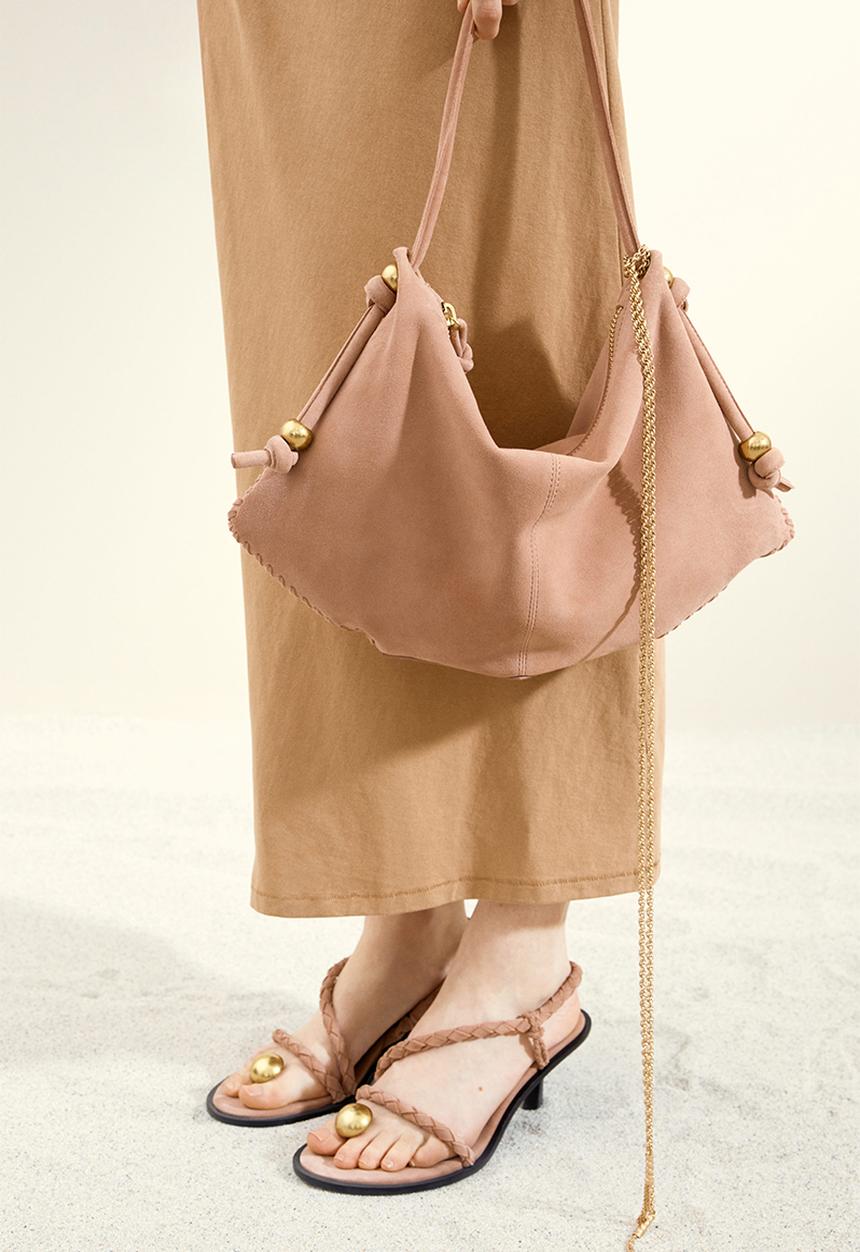 H&M - H&M Studio: Suede shoulder bag - dusty pink