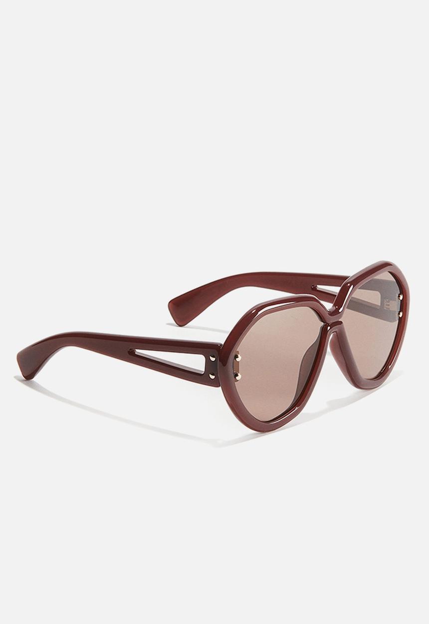 H&M - H&M Studio: Angular sunglasses - brown