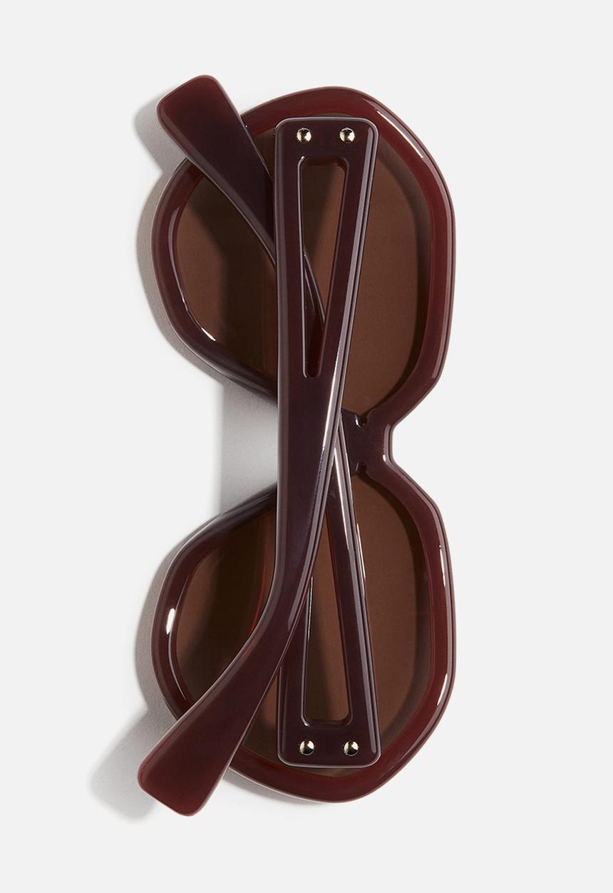 H&M - H&M Studio: Angular sunglasses - brown