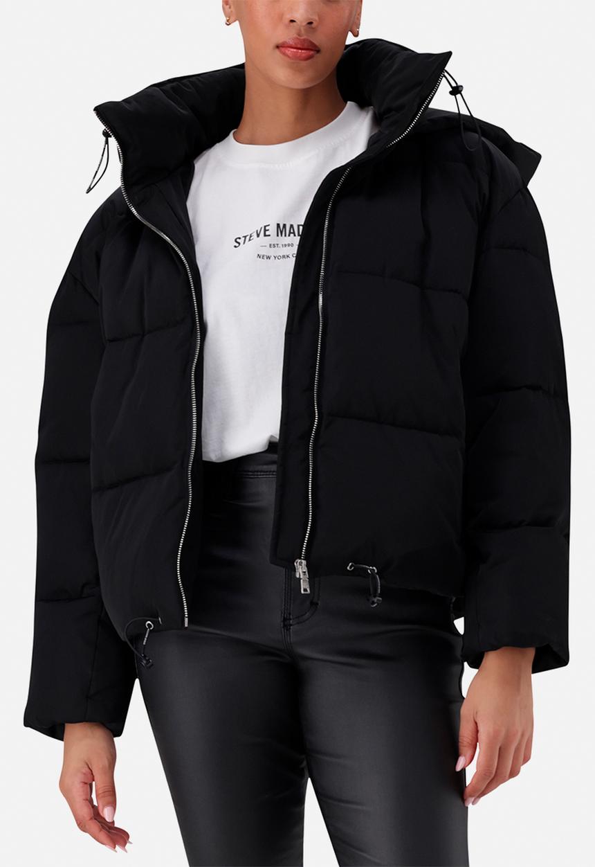 Steve Madden - Nash cropped puffer with detachable hood - black