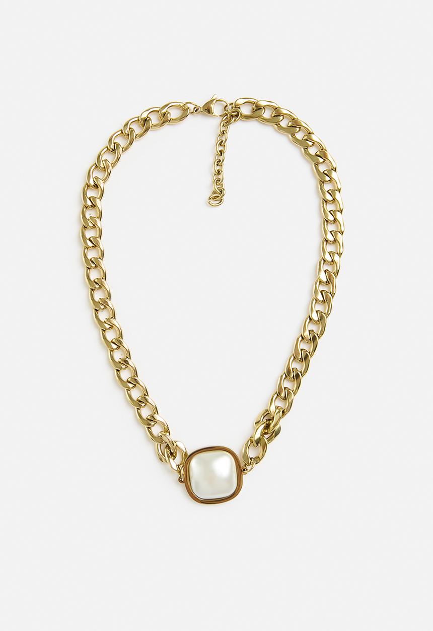 Zoe on Trend - Chunky designer curb necklace - gold