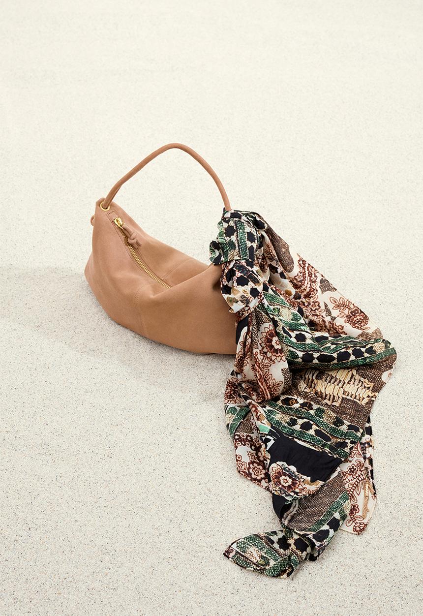 H&M - H&M Studio: Silk-blend scarf - brown/patterned 