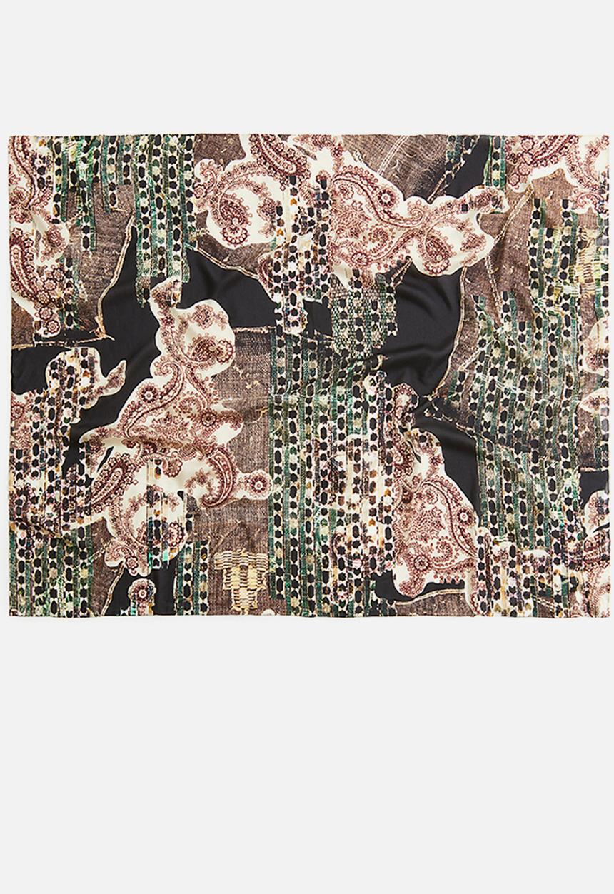 H&M - H&M Studio: Silk-blend scarf - brown/patterned 