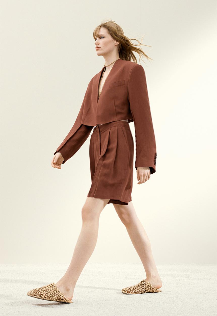 H&M - H&M Studio: Linen-blend bermuda shorts - brown