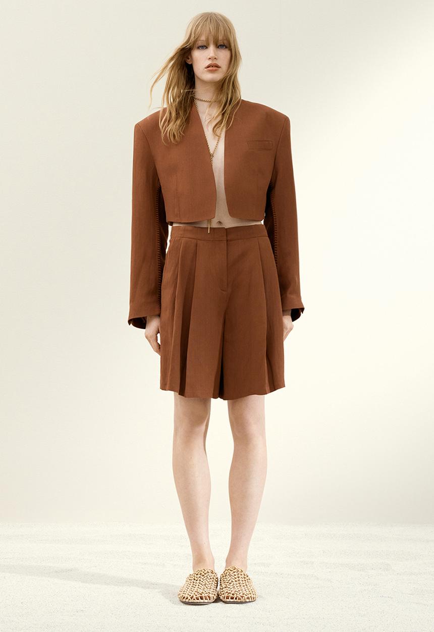 H&M - H&M Studio: Linen-blend bermuda shorts - brown