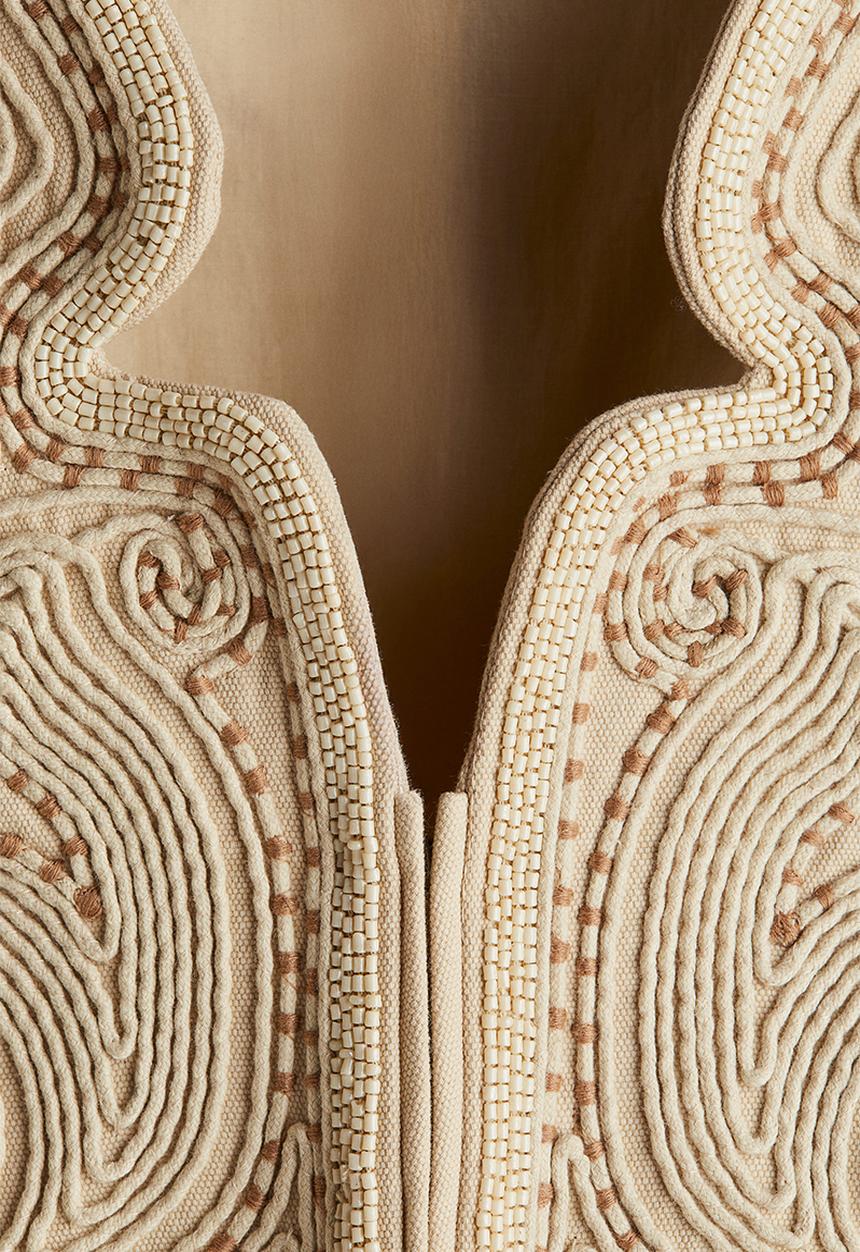 H&M - H&M Studio: Embroidered canvas blazer - beige