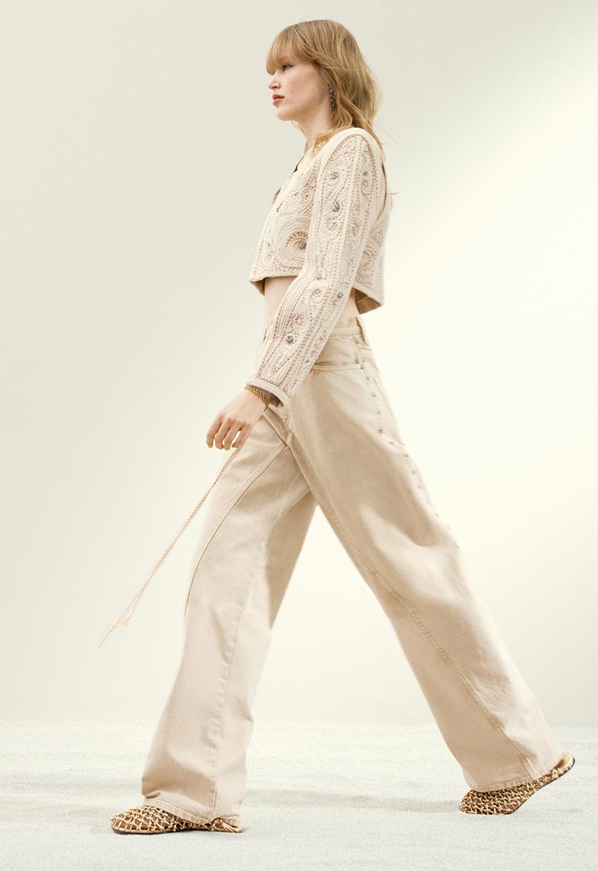 H&M - H&M Studio: Embroidered canvas blazer - beige