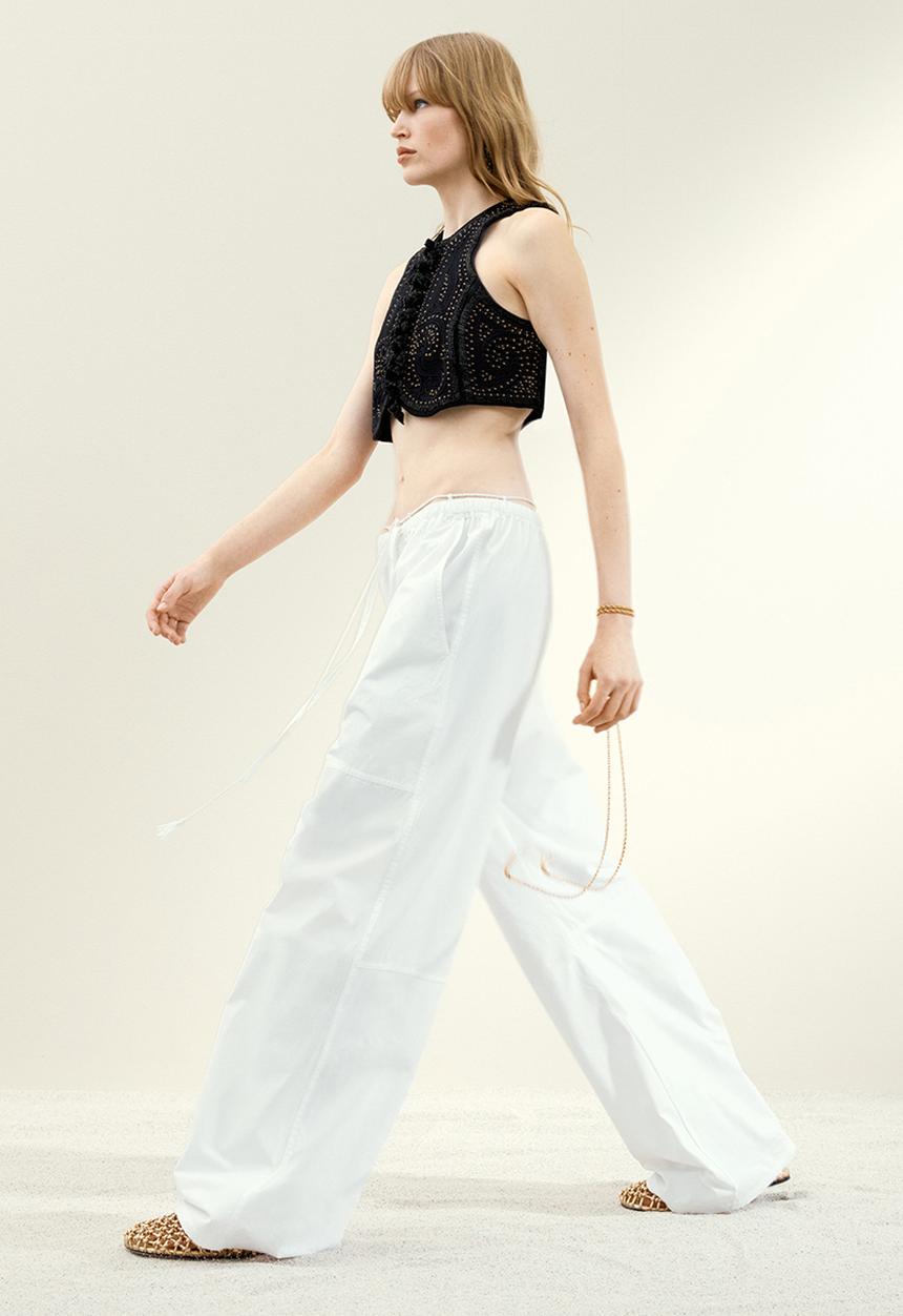 H&M - H&M Studio: Embroidered canvas waistcoat - black
