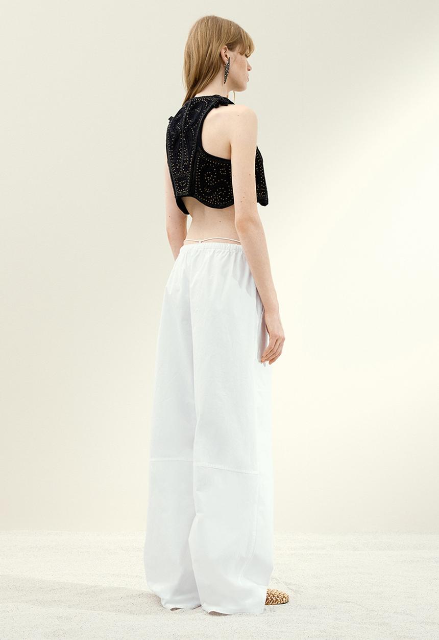 H&M - H&M Studio: Baggy cotton trousers - white