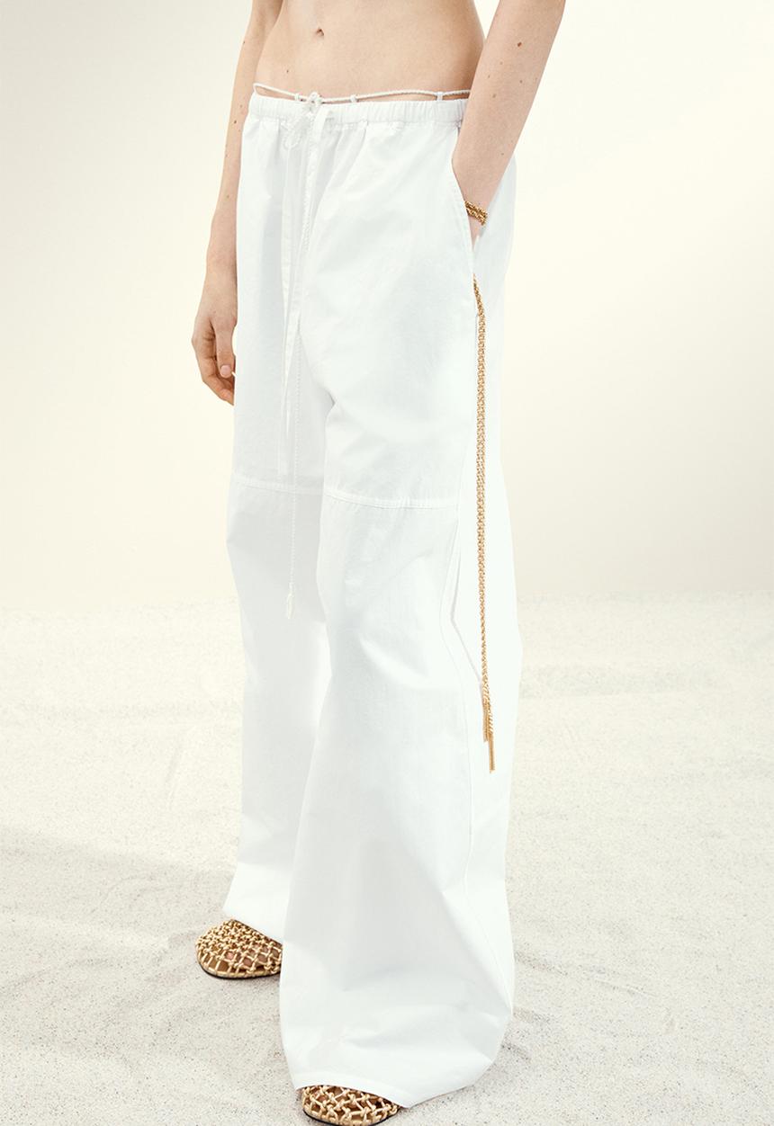 H&M - H&M Studio: Baggy cotton trousers - white