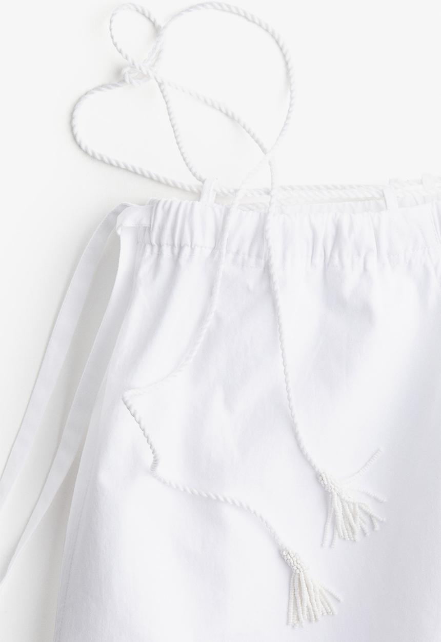 H&M - H&M Studio: Baggy cotton trousers - white