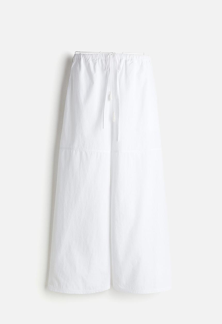 H&M - H&M Studio: Baggy cotton trousers - white