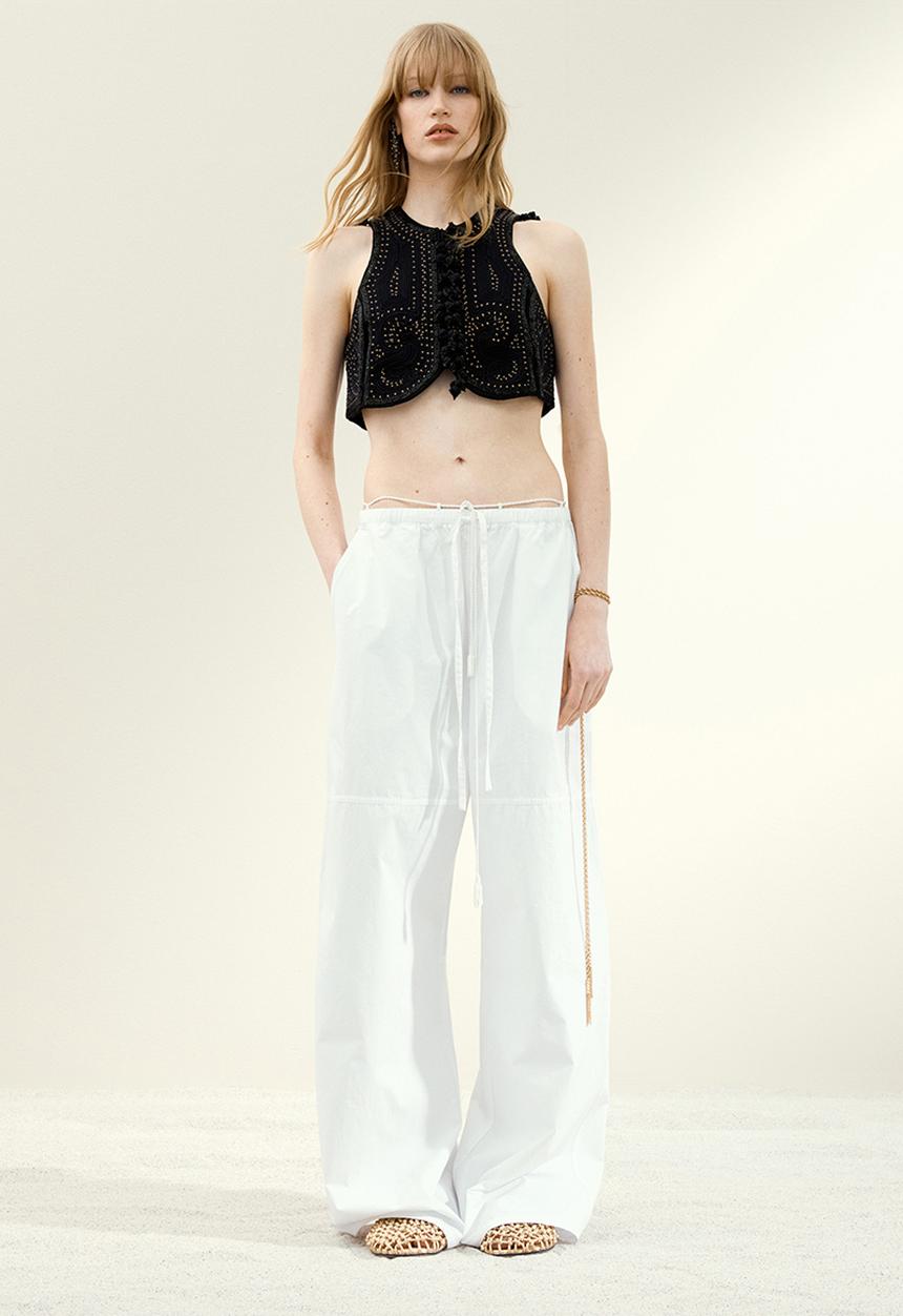 H&M - H&M Studio: Baggy cotton trousers - white