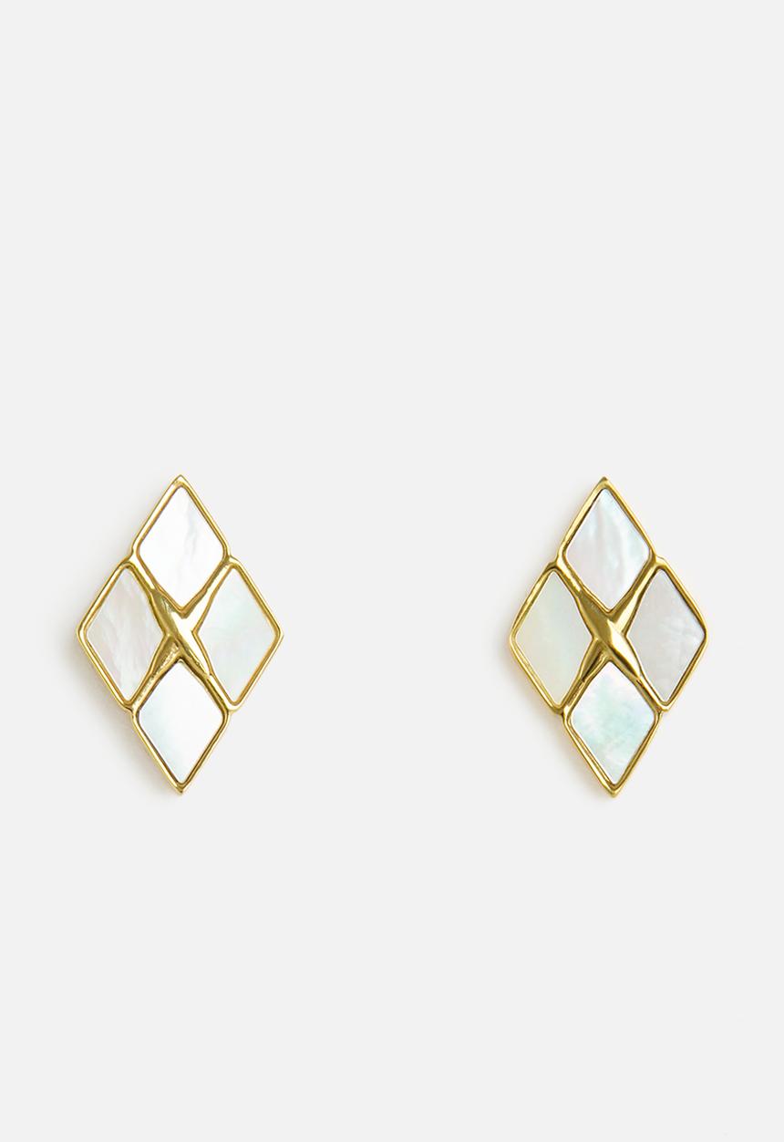 Zoe on Trend - Diamond design earrings - gold