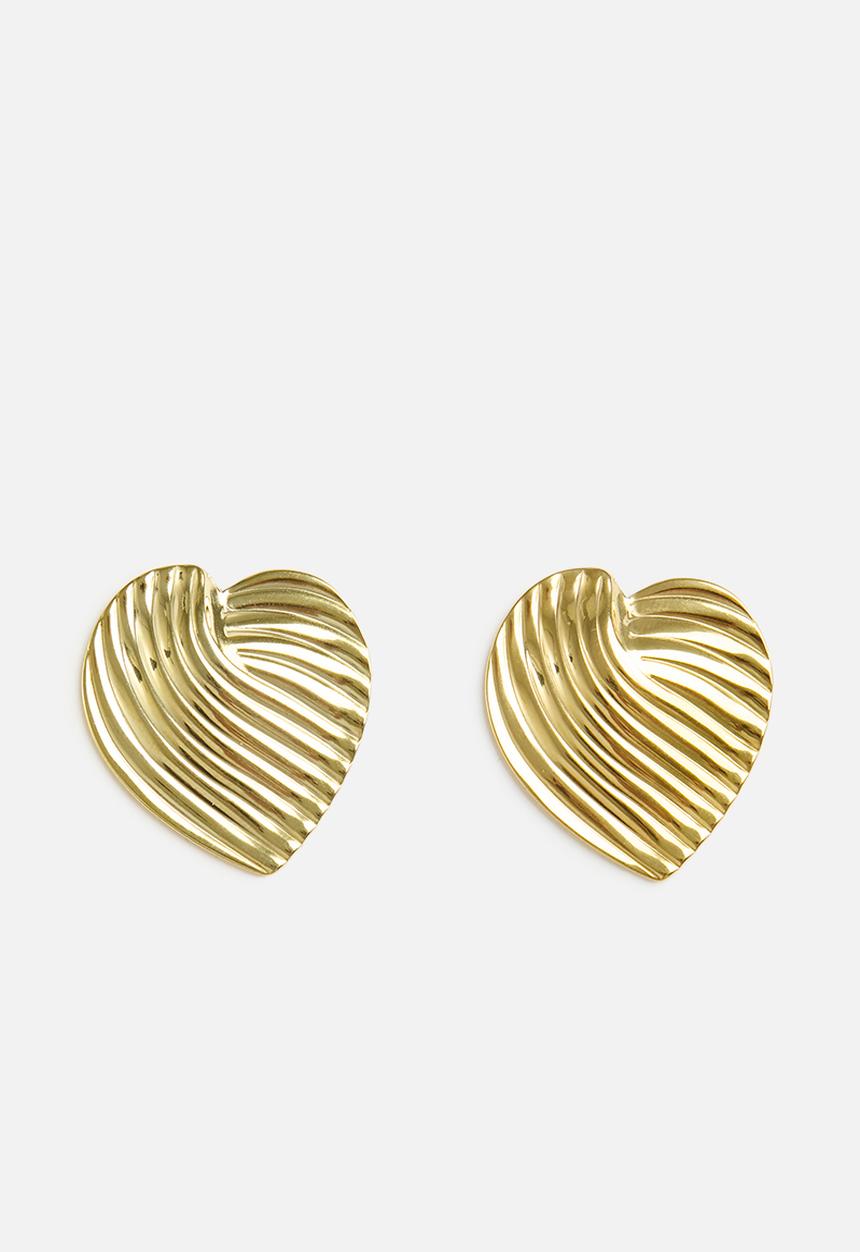 Zoe on Trend - Designer heart earrings - gold
