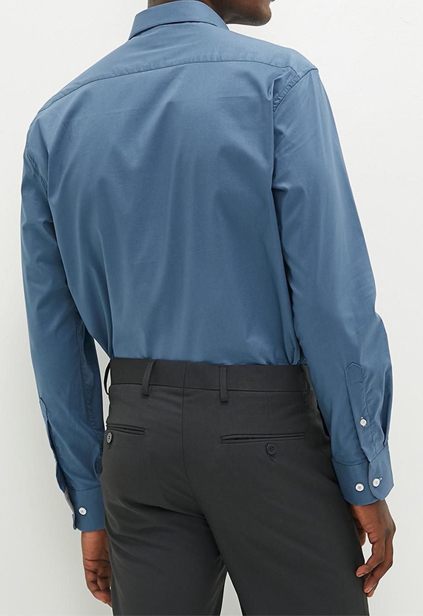 Pierre Cardin - Plain stretch formal shirt - airforce