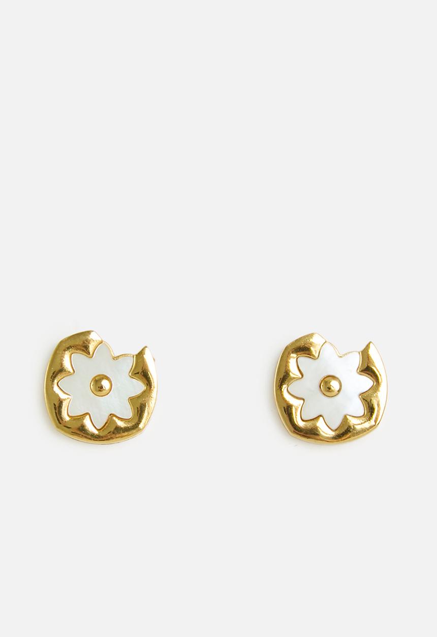 Zoe on Trend - Floral stud earrings - gold