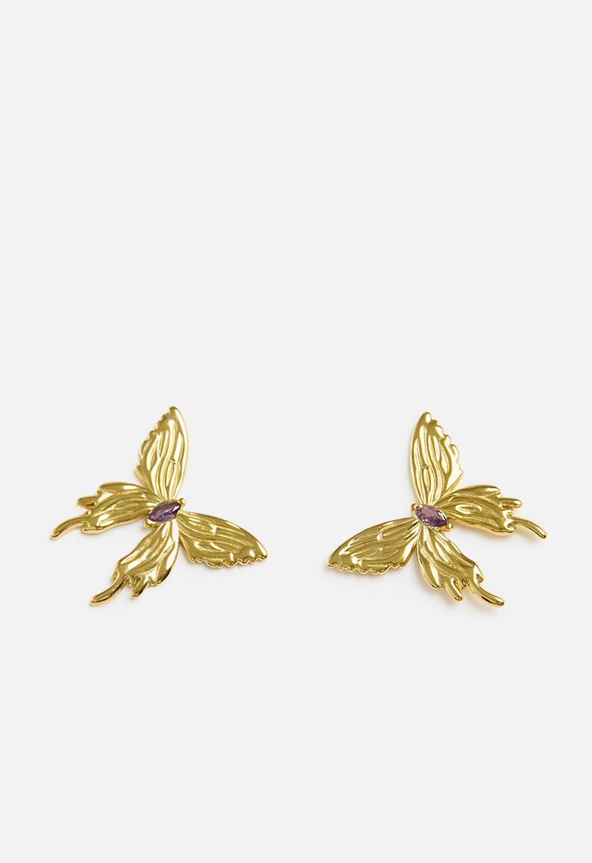 Zoe on Trend - Designer butterfly earrings - gold