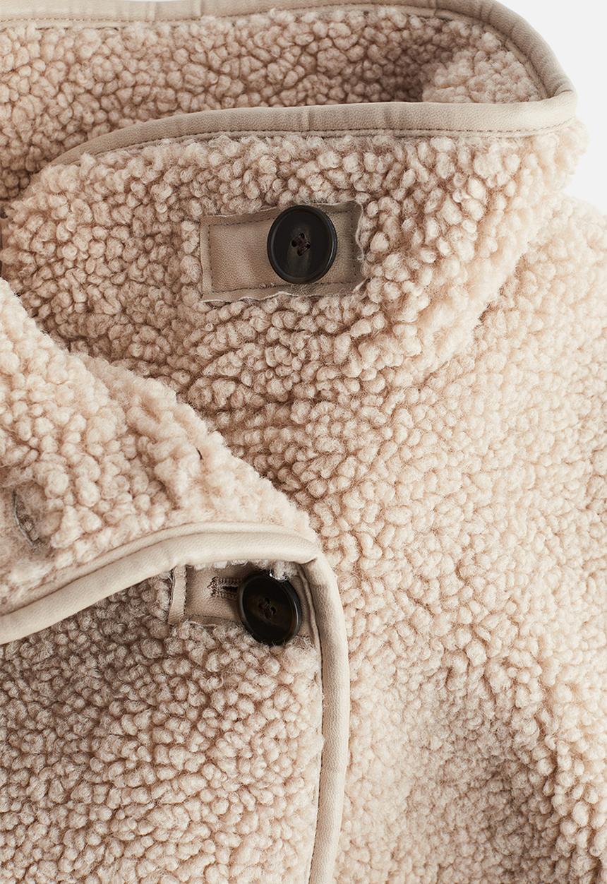 H&M - Loose-fit teddy jacket - beige
