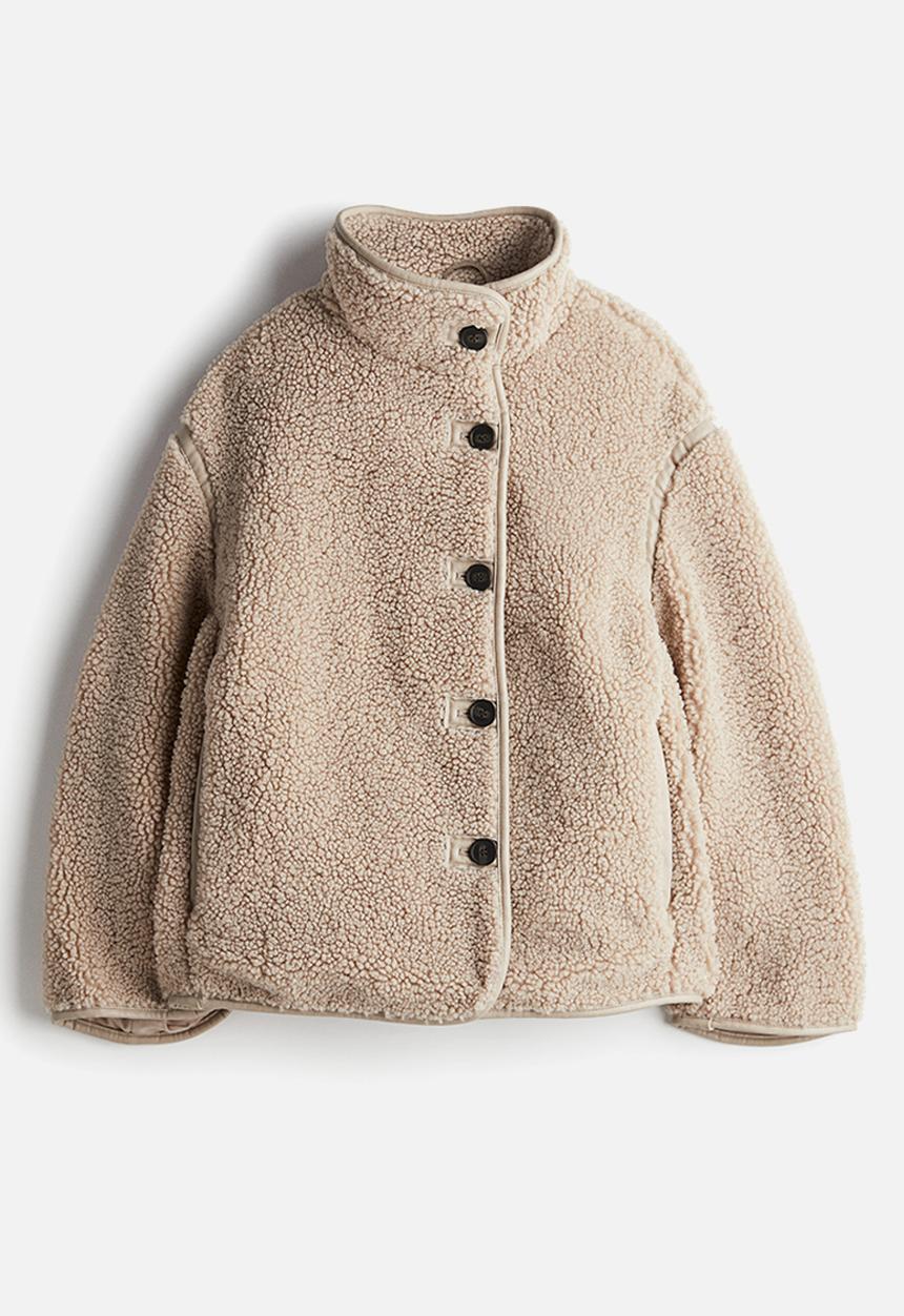 H&M - Loose-fit teddy jacket - beige