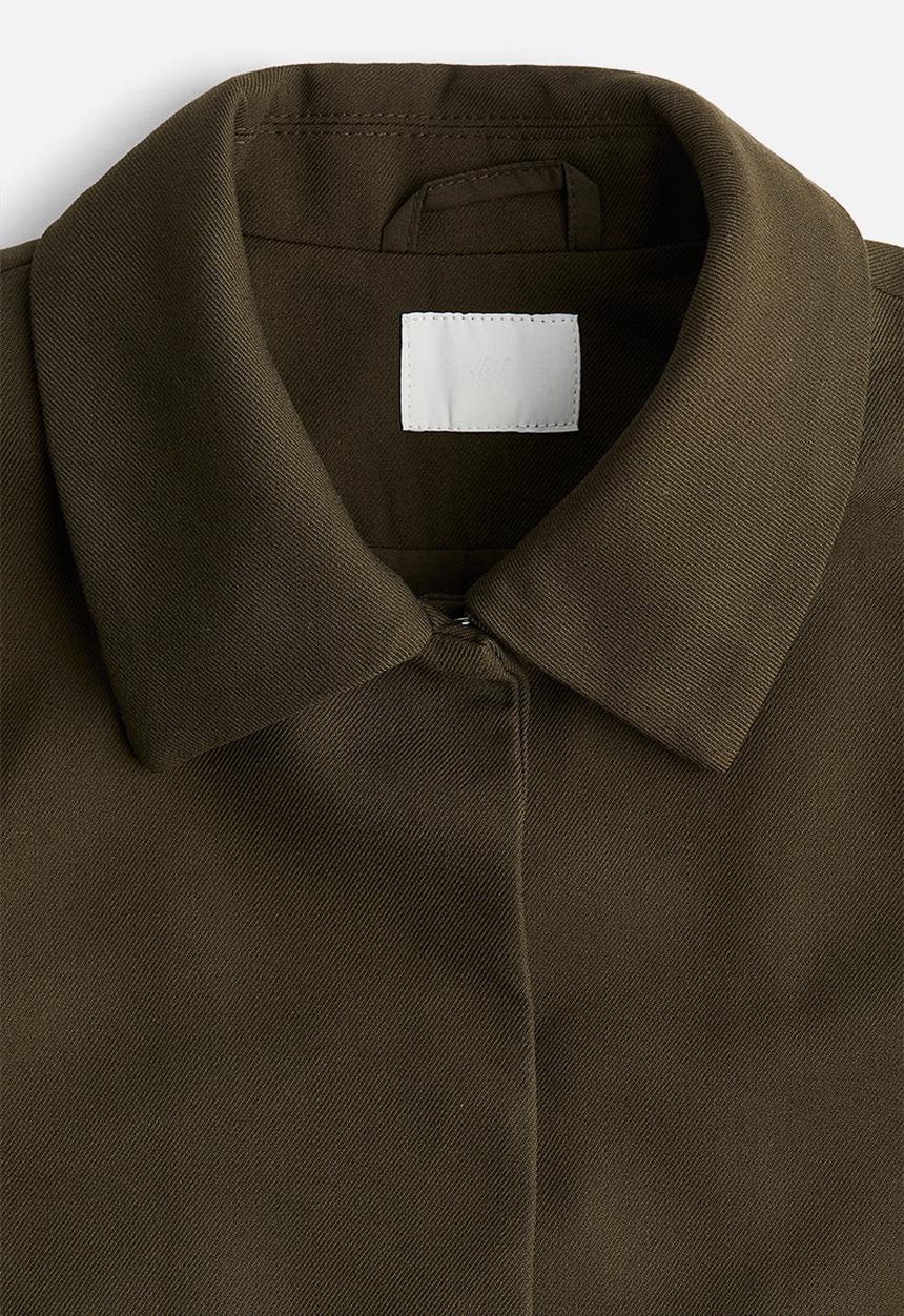 H&M - Collared jacket -  dark khaki green 