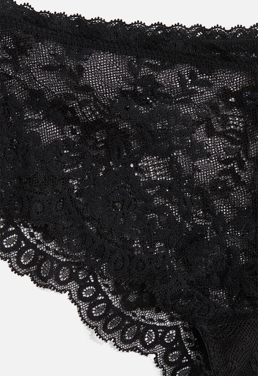 H&M - 2-pack lace hipster briefs - black