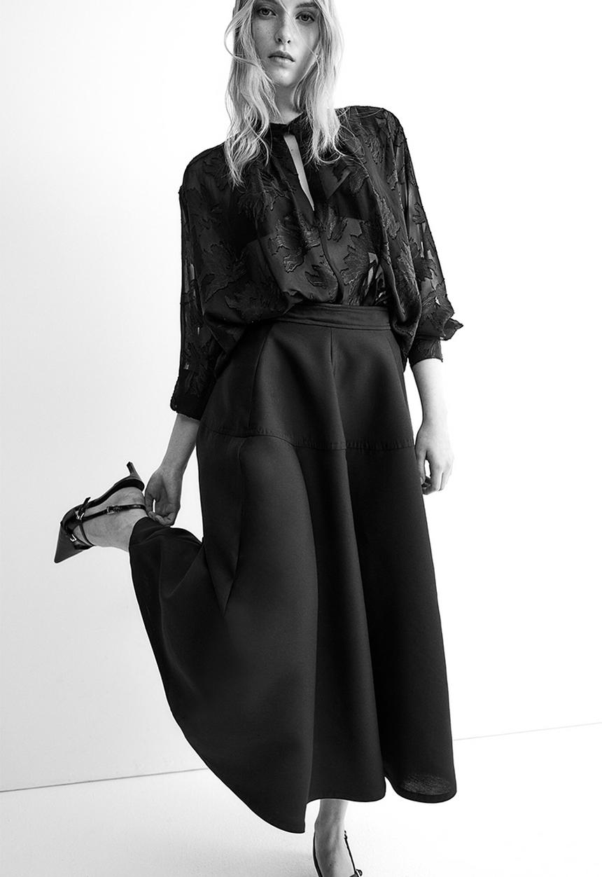 H&M - Jacquard-weave blouse - black