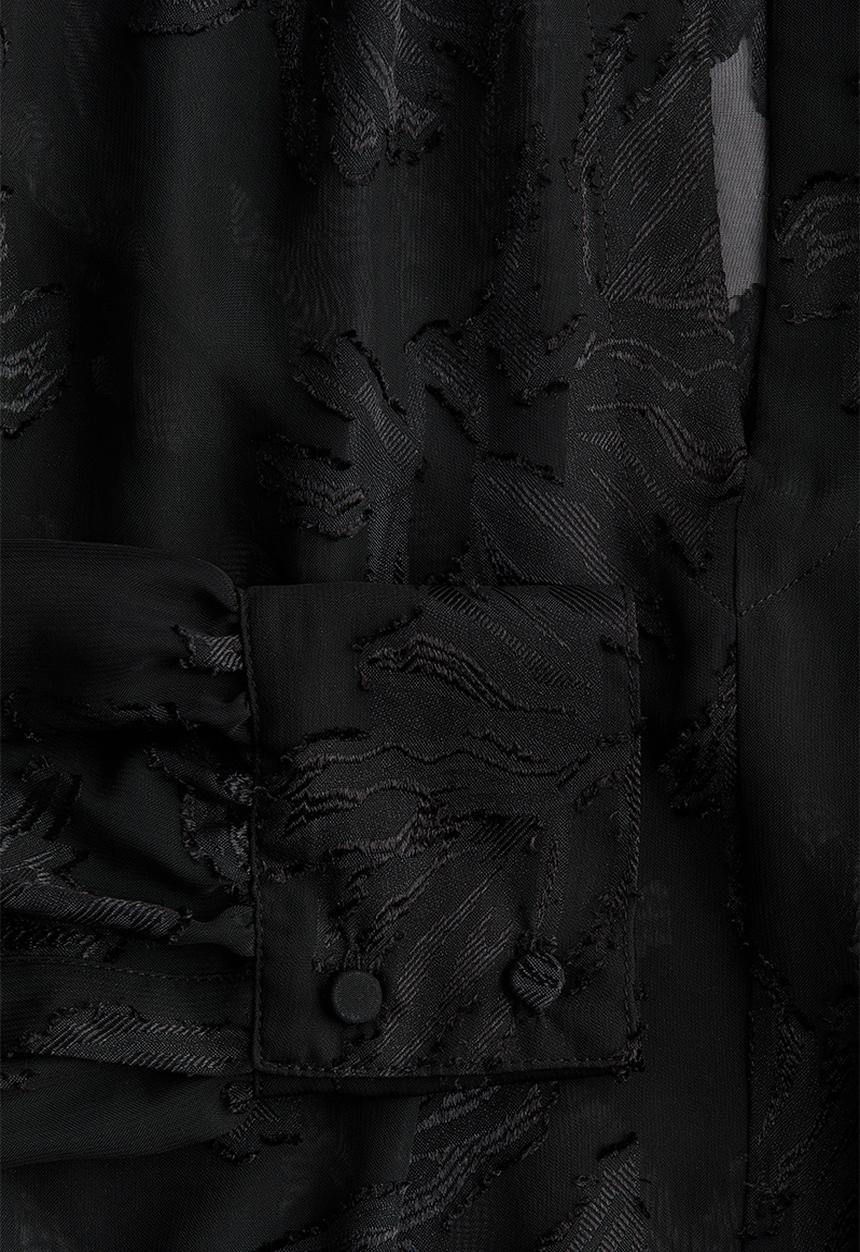 H&M - Jacquard-weave blouse - black