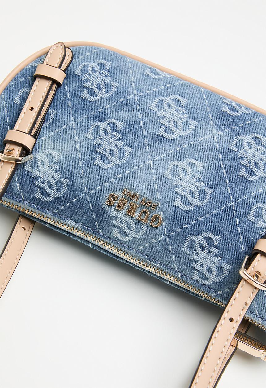 GUESS - Cerelia mini satchel shoulder bag - denim logo