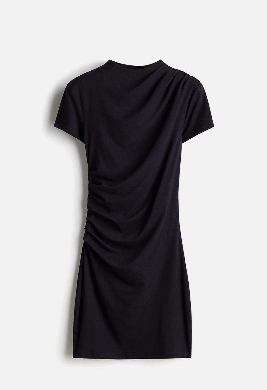 H&M - Draped bodycon dress - black