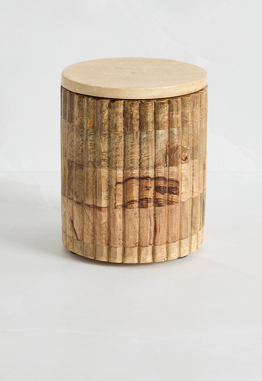 Sixth Floor - Ribbed wooden canister - Natural
