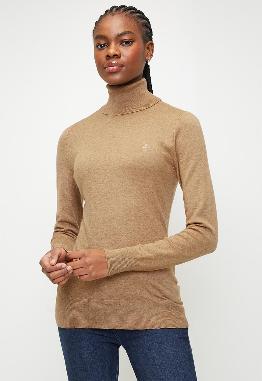 POLO - WMN VIVIAN KNITTED POLO NECK - CAMEL