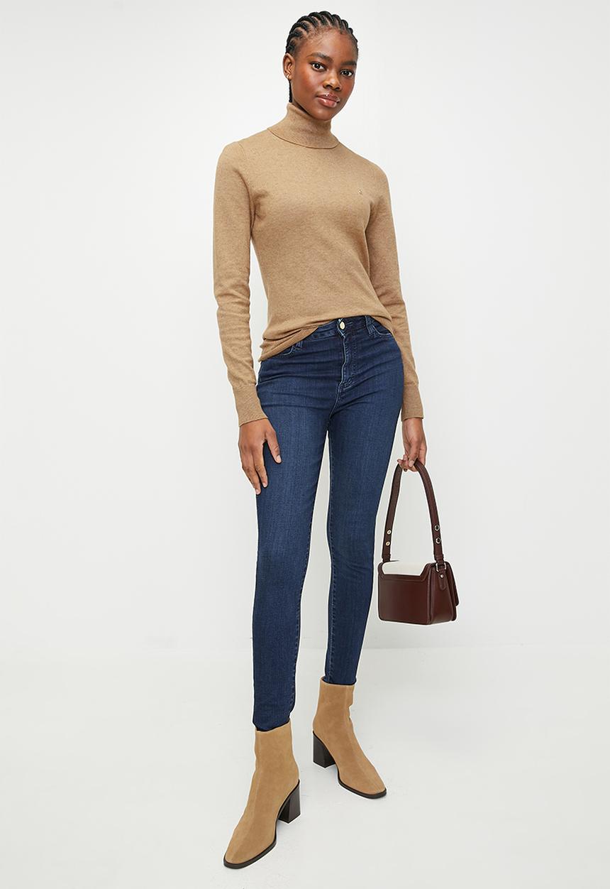 POLO - WMN VIVIAN KNITTED POLO NECK - CAMEL