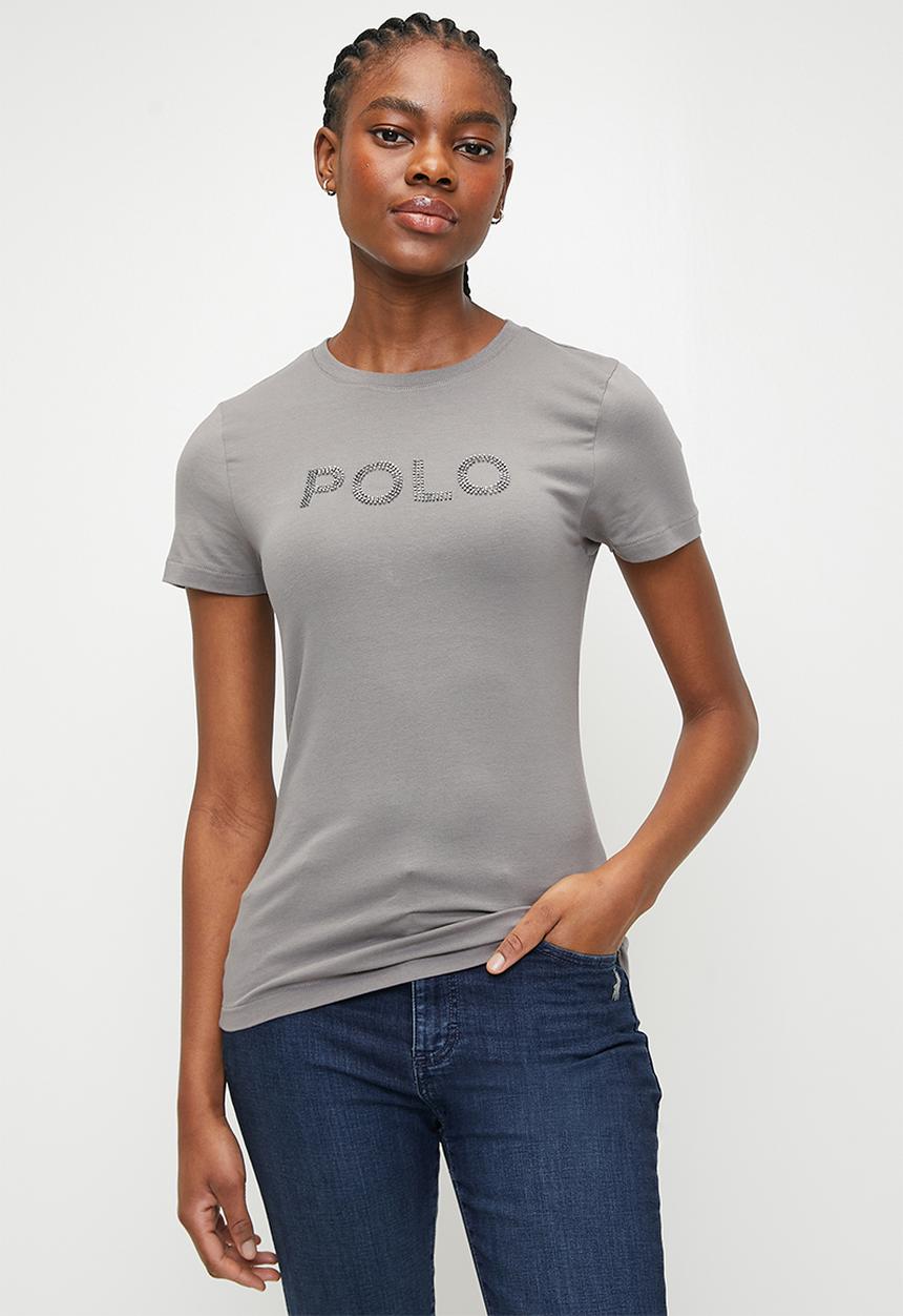 POLO - WMN LILY SS BEADED T-SHIRT - LEAD GREY