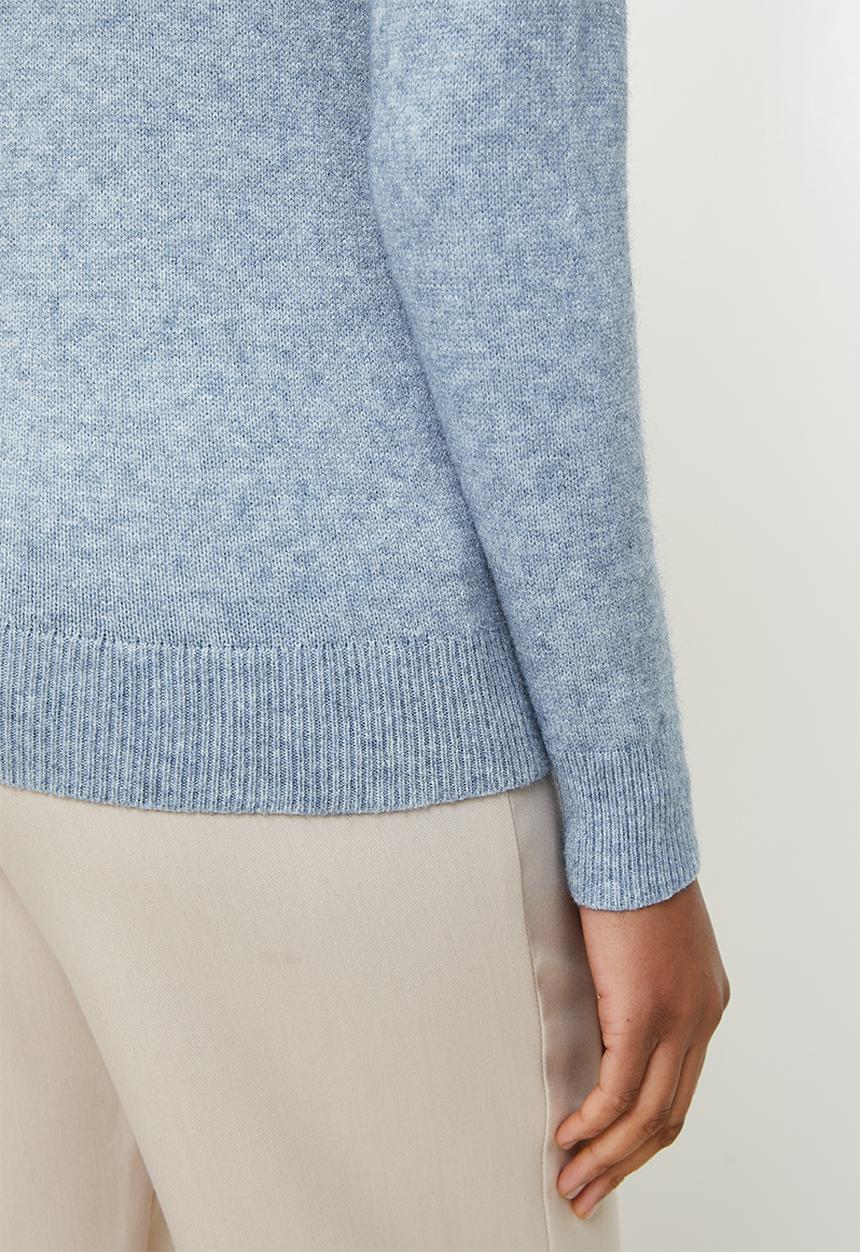 POLO - WMN BROOKE LS QUARTER ZIP JERSEY - LIGHT BLUE