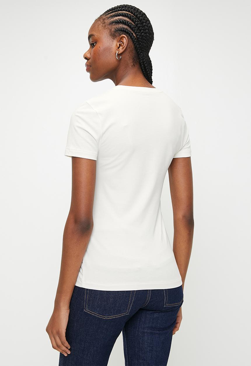 POLO - WMN MBALI SS SEQUIN T-SHIRT - OFF WHITE
