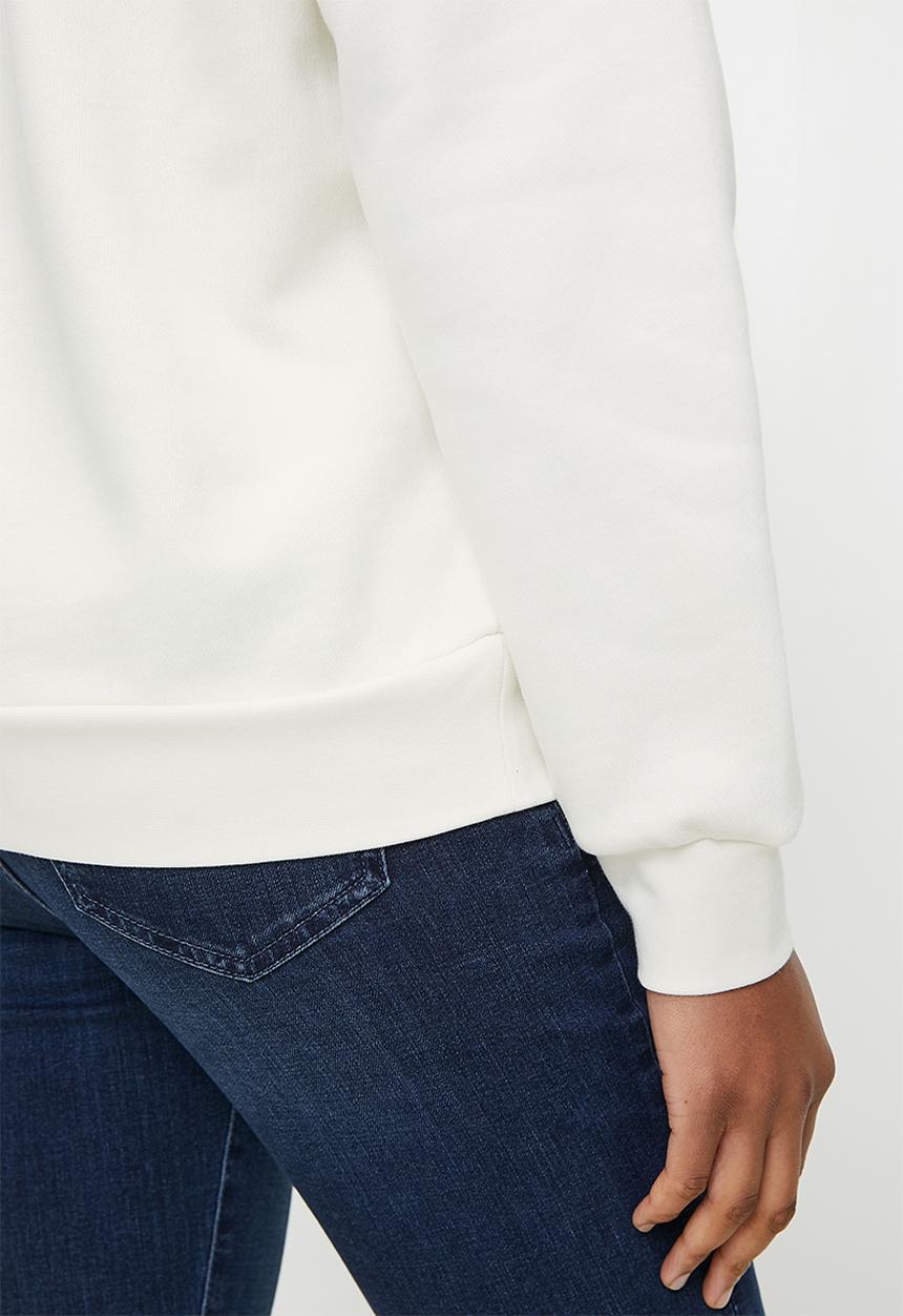 POLO - WMN LEE LS TEXTURED SWEAT TOP - OFF WHITE