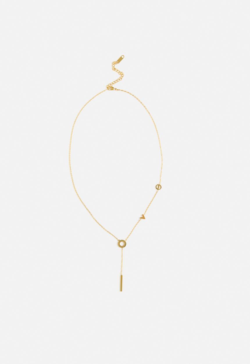 Zoe on Trend - Love lariat necklace-gold