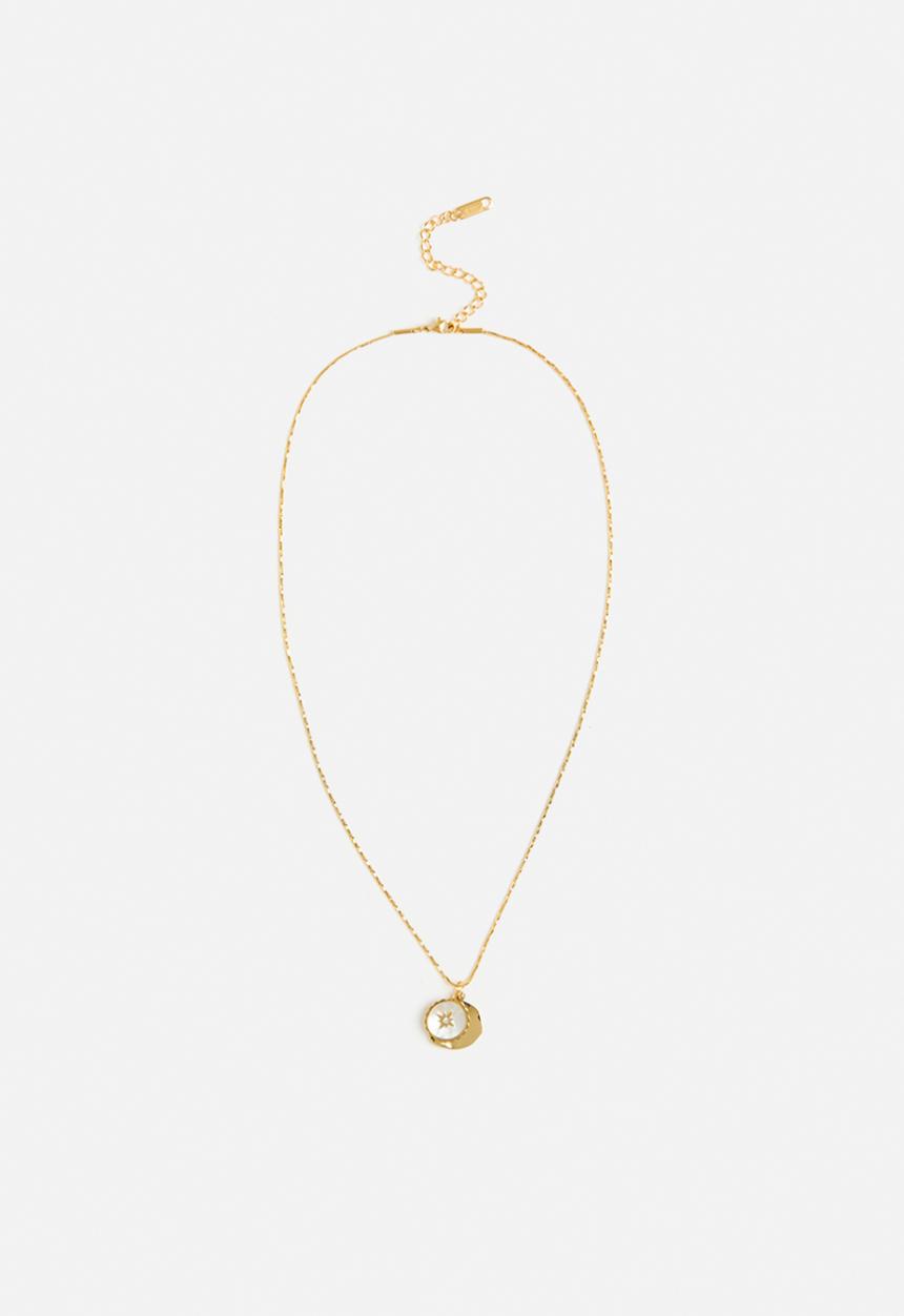 Zoe on Trend - Trendy mop pendant necklace-gold