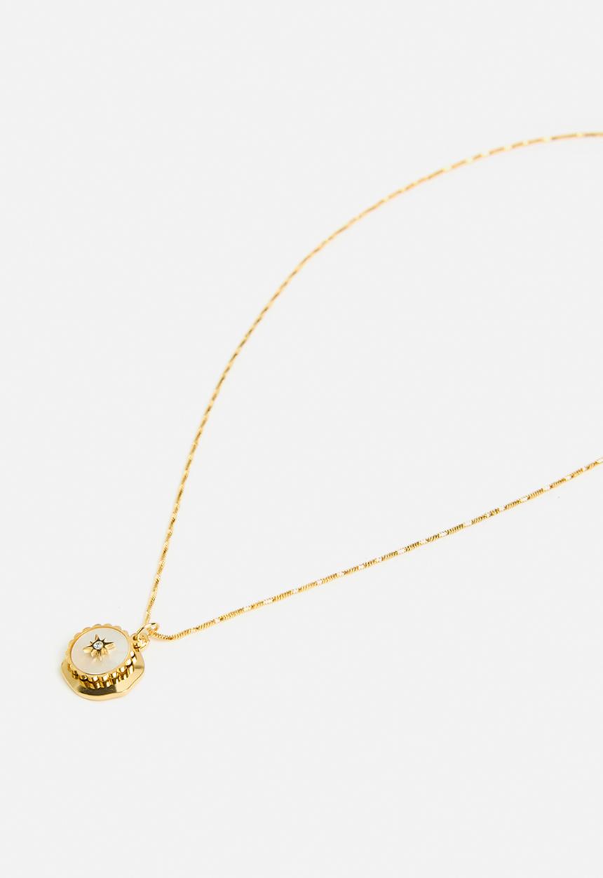 Zoe on Trend - Trendy mop pendant necklace-gold