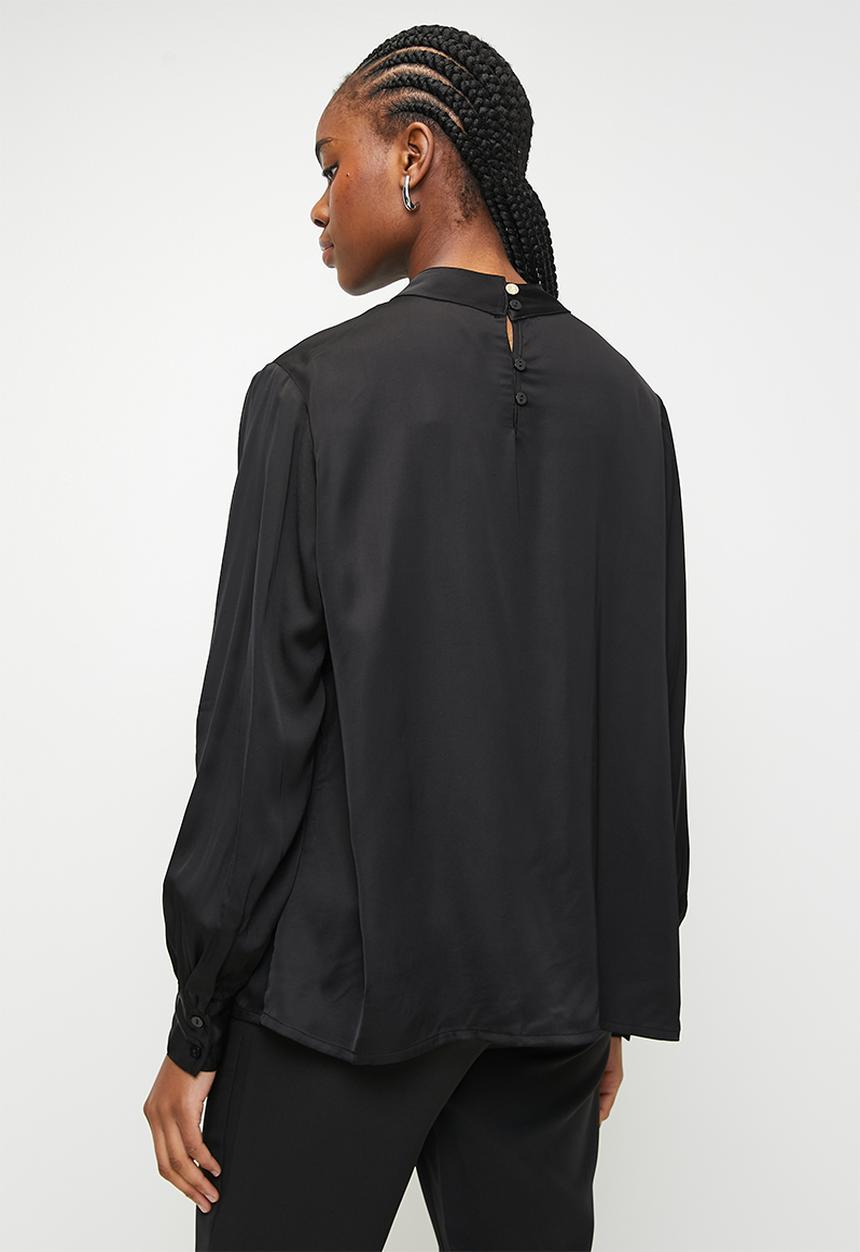 POLO - Wmn nadia long sleeve blouse - black