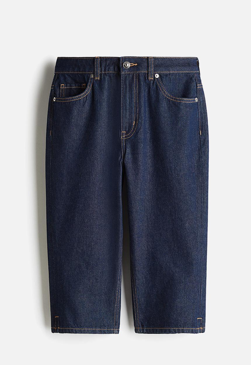 H&M - Slim straight high capri jeans - dark denim blue 
