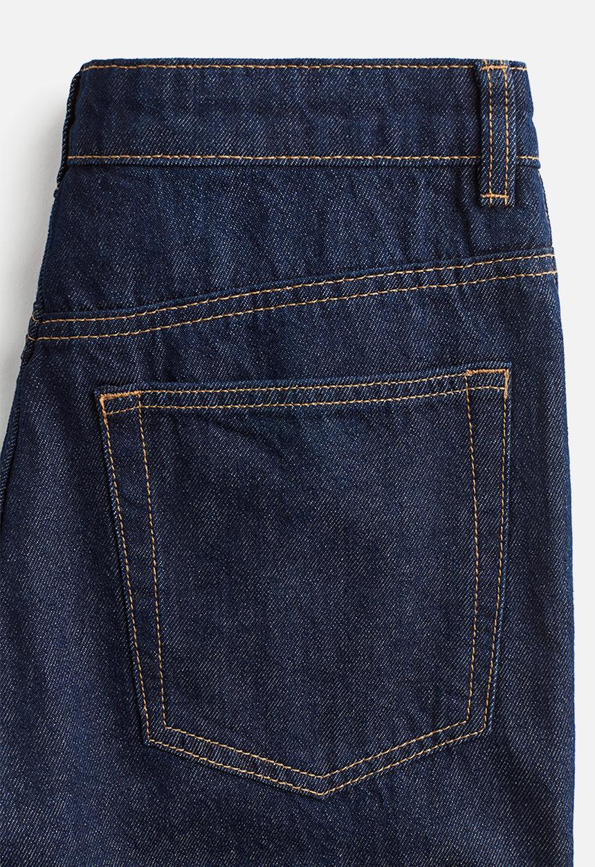 H&M - Slim straight high capri jeans - dark denim blue 