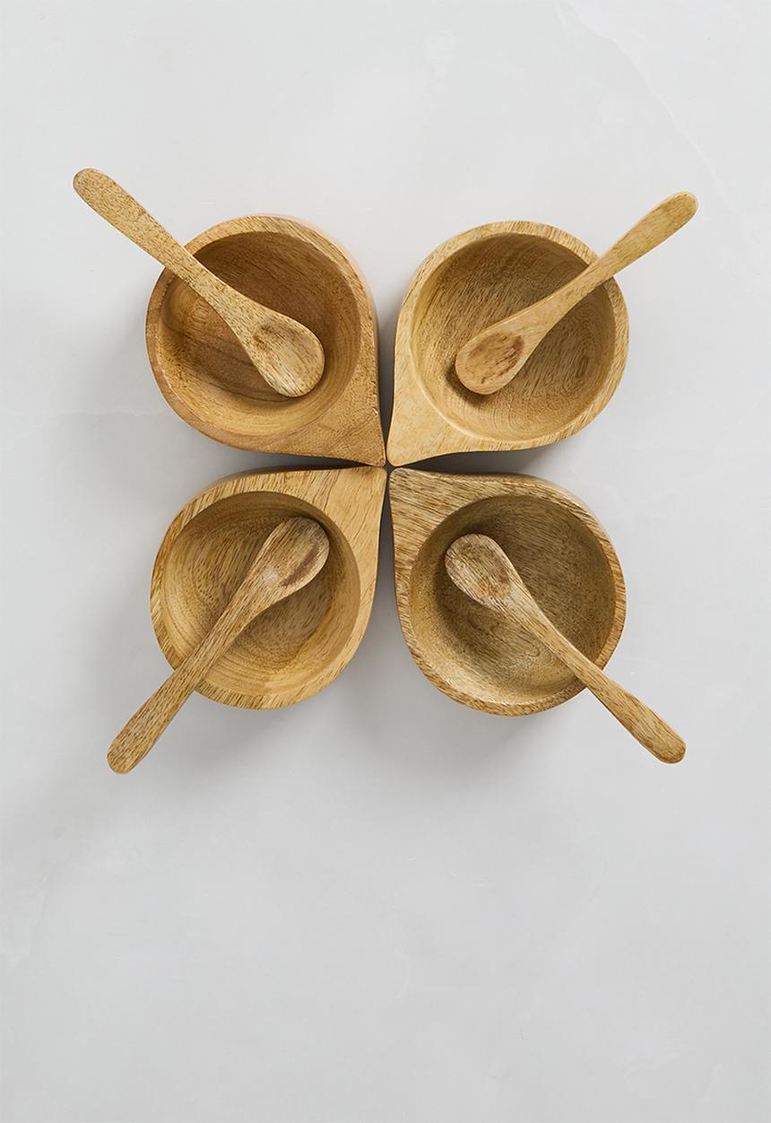 Sixth Floor - Wooden snack bowls set of 4 - Natural