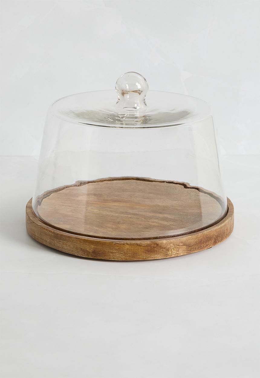 Sixth Floor - Cake stand with glass dome - Natural