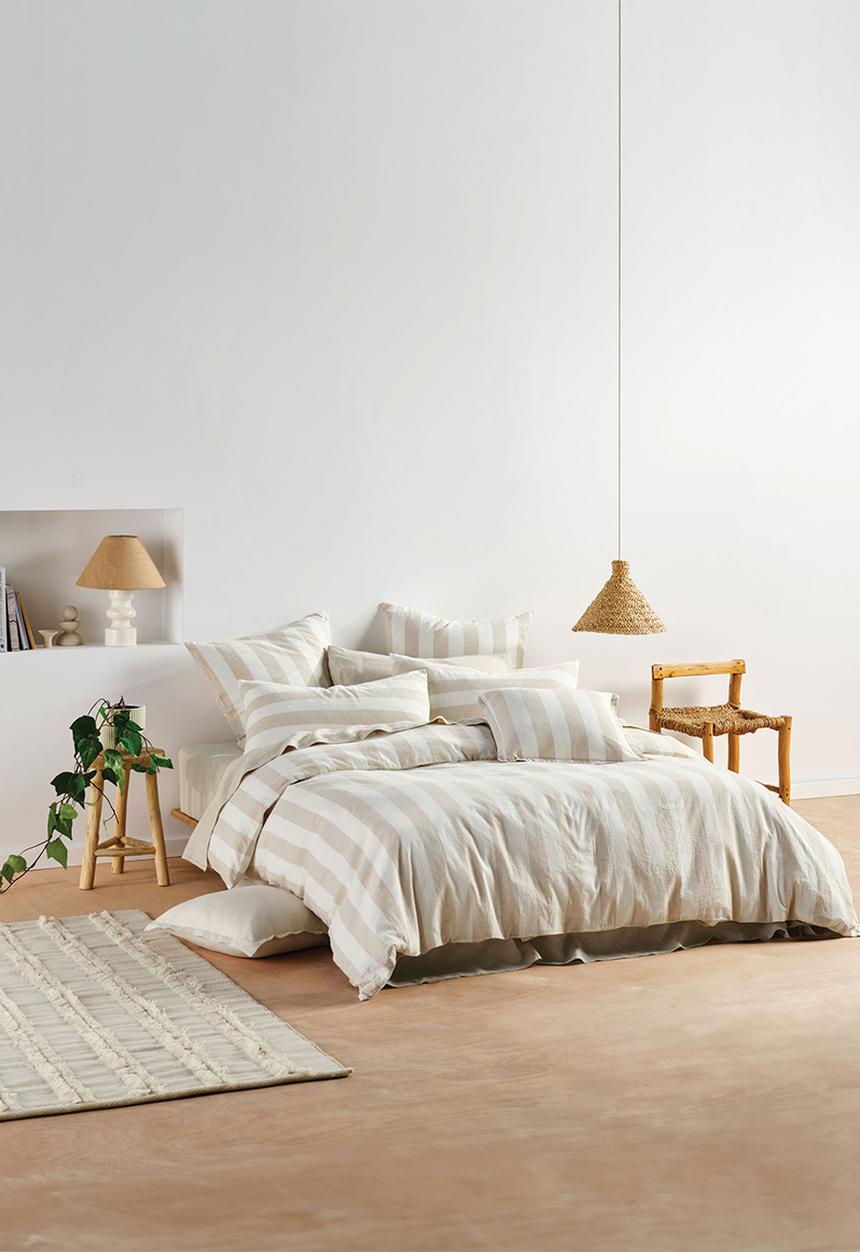 Linen House - Vintage Stripe Duvet Cover Set - Natural