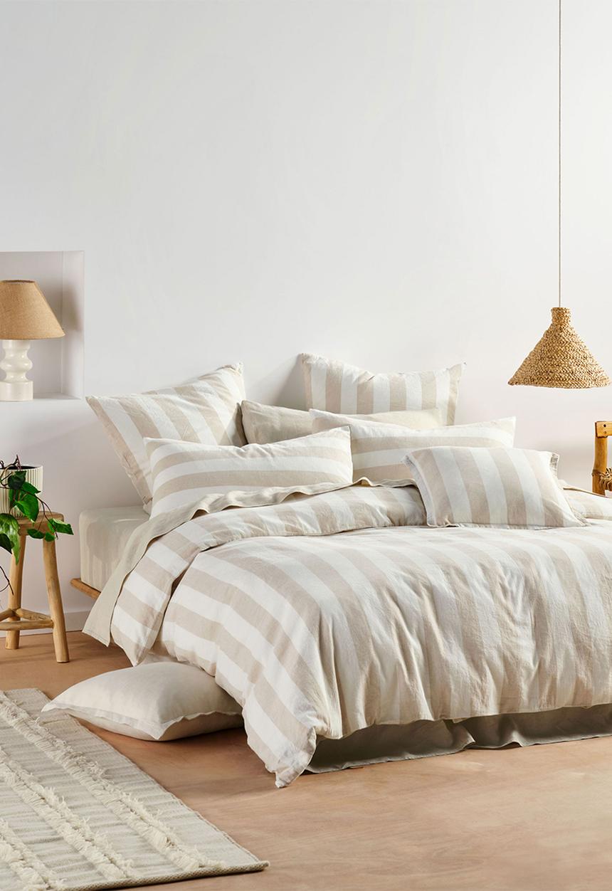 Linen House - Vintage Stripe Duvet Cover Set - Natural