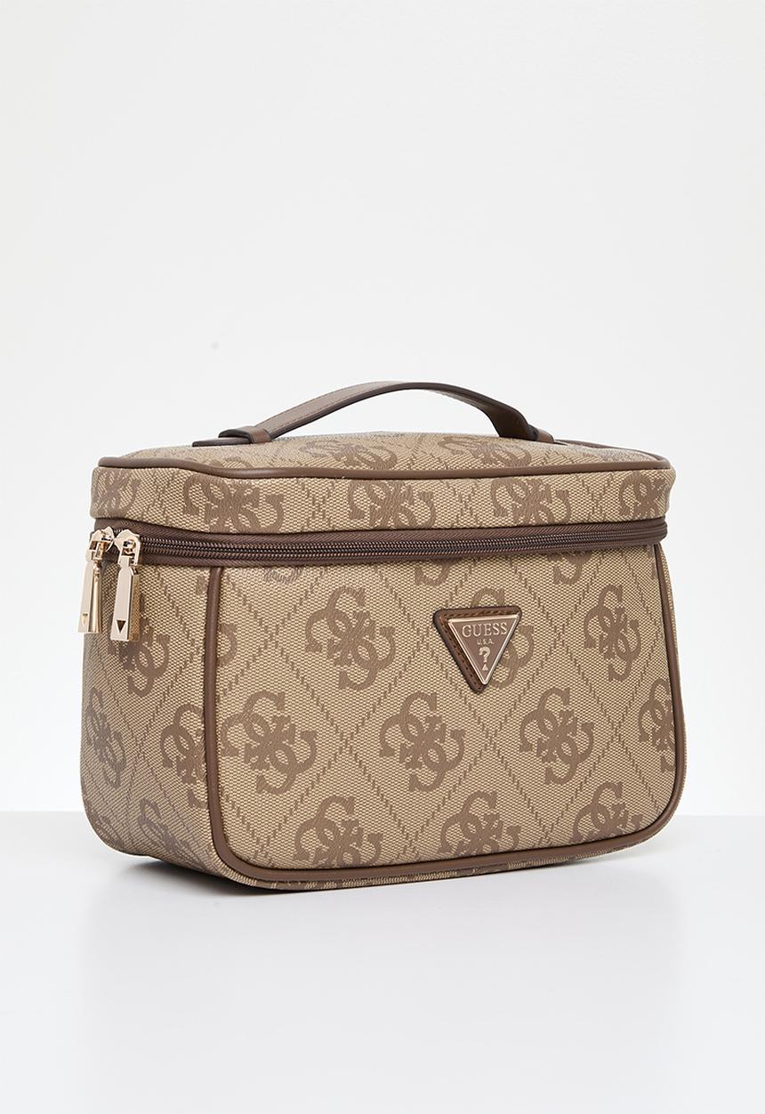 GUESS - Berta toiletry train case - latte logo